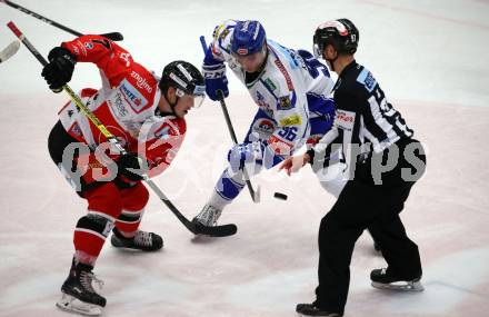 EBEL. Eishockey Bundesliga. EC VSV gegen HC Znojmo.  Anton Karlsson,  (VSV), Robert Flick (Znojmo). Villach, am 29.11.2019.
Foto: Kuess
www.qspictures.net
---
pressefotos, pressefotografie, kuess, qs, qspictures, sport, bild, bilder, bilddatenbank