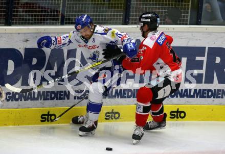 EBEL. Eishockey Bundesliga. EC VSV gegen HC Znojmo. Christof Wappis,   (VSV), Ales Sova (Znojmo). Villach, am 29.11.2019.
Foto: Kuess
www.qspictures.net
---
pressefotos, pressefotografie, kuess, qs, qspictures, sport, bild, bilder, bilddatenbank