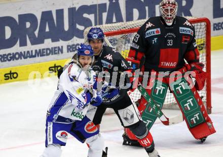 EBEL. Eishockey Bundesliga. EC VSV gegen HC TWK Innsbruck.  Patrick Bjorkstrand, (VSV), Sacha Guimond, Scott James Darling  (Innsbruck). Villach, am 3.12.2019.
Foto: Kuess
www.qspictures.net
---
pressefotos, pressefotografie, kuess, qs, qspictures, sport, bild, bilder, bilddatenbank