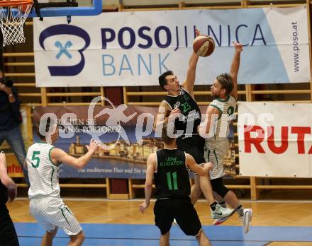 Basketball Zweite Liga 2019/2020. Grunddurchgang 13. Runde. KOS Celovec gegen  Deutsch Wagram Alligators. Andi Smrtnik, Tim Huber (KOS Celovec),  Lukas Hofer, Simon Marek (Deutsch Wagram). Klagenfurt, am 7.12.2019.
Foto: Kuess
www.qspictures.net

---
pressefotos, pressefotografie, kuess, qs, qspictures, sport, bild, bilder, bilddatenbank