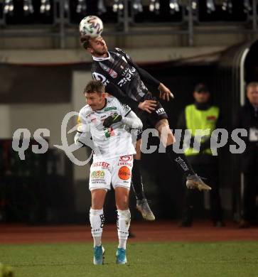 Fussball Bundesliga. RZ Pellets WAC gegen LASK.  Christopher Wernitznig, (WAC),  Rene Renner  (LASK). Wolfsberg, am 7.12.2019.
Foto: Kuess
www.qspictures.net

---
pressefotos, pressefotografie, kuess, qs, qspictures, sport, bild, bilder, bilddatenbank