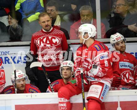 EBEL. Eishockey Bundesliga. KAC gegen	EC Red Bull Salzburg.  Trainer Petri Matikainen, Co-Trainer Jarno Mensonen (KAC). Klagenfurt, am 6.12.2019.
Foto: Kuess
www.qspictures.net

---
pressefotos, pressefotografie, kuess, qs, qspictures, sport, bild, bilder, bilddatenbank