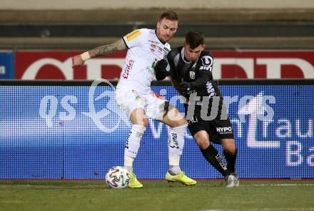 Fussball Bundesliga. RZ Pellets WAC gegen LASK. Michael Sollbauer,  (WAC),   Peter Michorl (LASK). Wolfsberg, am 7.12.2019.
Foto: Kuess
www.qspictures.net

---
pressefotos, pressefotografie, kuess, qs, qspictures, sport, bild, bilder, bilddatenbank