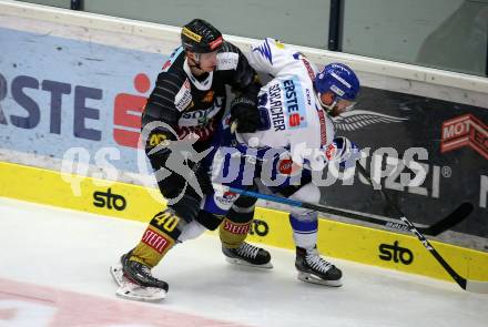 EBEL. Eishockey Bundesliga. EC VSV gegen spusu Vienna Capitals. Markus Schlacher,  (VSV), Mike Zalewski  (Vienna Capitals). Villach, am 8.12.2019.
Foto: Kuess
www.qspictures.net
---
pressefotos, pressefotografie, kuess, qs, qspictures, sport, bild, bilder, bilddatenbank