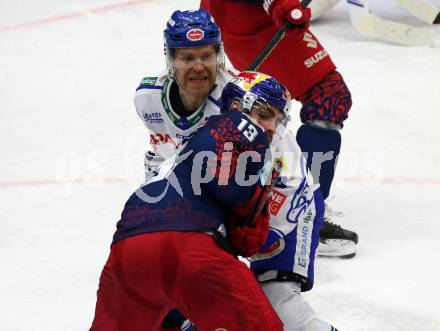 EBEL. Eishockey Bundesliga. EC VSV gegen EC Red Bull Salzburg.  Miika Lahti,  (VSV), Michael Schiechl (Salzburg). Villach, am 13.12.2019.
Foto: Kuess
www.qspictures.net
---
pressefotos, pressefotografie, kuess, qs, qspictures, sport, bild, bilder, bilddatenbank