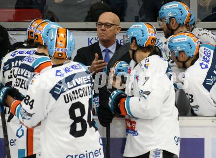EBEL. Eishockey Bundesliga. KAC gegen	EHC Liwest Black Wings Linz. Trainer Tom Rowe  (Linz). Klagenfurt, am 15.12.2019.
Foto: Kuess
www.qspictures.net

---
pressefotos, pressefotografie, kuess, qs, qspictures, sport, bild, bilder, bilddatenbank