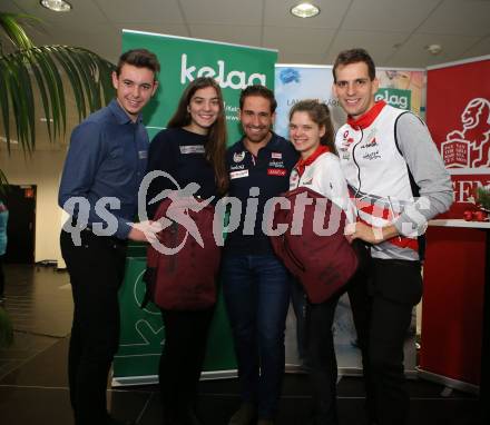 Kaernten Sport. Sportlermeeting. Package Uebergabe. Georg Koffler, Maja Vielgut, Kevin Haselsberger, Carina Polzer, Matthias Reiner (Mountainbike-Orientierung, Orientierungslauf). Klagenfurt, 17.12.2019.
Foto: Kuess 
www.qspictures.net
---
pressefotos, pressefotografie, kuess, qs, qspictures, sport, bild, bilder, bilddatenbank