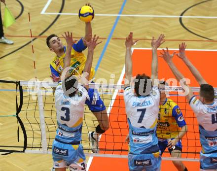 Volleyball CEV Cup. SK Zadruga Aich/Dob gegen VK Ostrava (CZE).   Peter Mlynarcik (Aich/Dob). Bleiburg, am 18.12.2019.
Foto: Kuess
---
pressefotos, pressefotografie, kuess, qs, qspictures, sport, bild, bilder, bilddatenbank