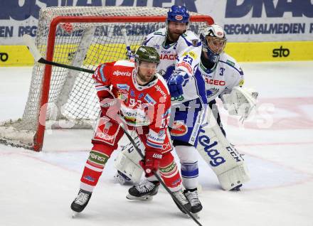 EBEL. Eishockey Bundesliga. EC VSV gegen HCB Suedtirol Alperia. Markus Schlacher, Brandon Maxwell,   (VSV), Luca Frigo (Bozen). Villach, am 20.12.2019.
Foto: Kuess
www.qspictures.net
---
pressefotos, pressefotografie, kuess, qs, qspictures, sport, bild, bilder, bilddatenbank