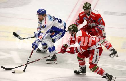 EBEL. Eishockey Bundesliga. EC VSV gegen HCB Suedtirol Alperia. Marko Poeyhoenen,   (VSV), Luca Frigo, Angelo Miceli (Bozen). Villach, am 20.12.2019.
Foto: Kuess
www.qspictures.net
---
pressefotos, pressefotografie, kuess, qs, qspictures, sport, bild, bilder, bilddatenbank