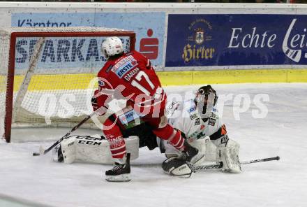 EBEL. Eishockey Bundesliga. KAC gegen	Moser Medical Graz99ers. Manuel Ganahl,  (KAC), Cristopher Nihlstorp (Graz). Klagenfurt, am 28.12.2019.
Foto: Kuess
www.qspictures.net

---
pressefotos, pressefotografie, kuess, qs, qspictures, sport, bild, bilder, bilddatenbank