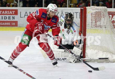 EBEL. Eishockey Bundesliga. KAC gegen	Moser Medical Graz99ers. Johannes Bischofberger, (KAC), Cristopher Nihlstorp  (Graz). Klagenfurt, am 28.12.2019.
Foto: Kuess
www.qspictures.net

---
pressefotos, pressefotografie, kuess, qs, qspictures, sport, bild, bilder, bilddatenbank