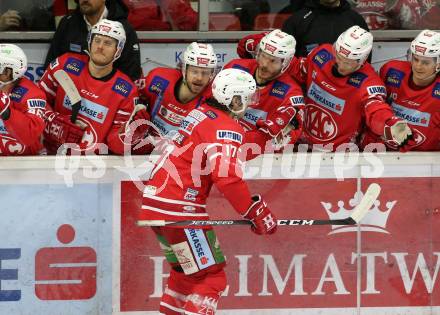 EBEL. Eishockey Bundesliga. KAC gegen	Moser Medical Graz99ers. Torjubel Manuel Ganahl (KAC). Klagenfurt, am 28.12.2019.
Foto: Kuess
www.qspictures.net

---
pressefotos, pressefotografie, kuess, qs, qspictures, sport, bild, bilder, bilddatenbank