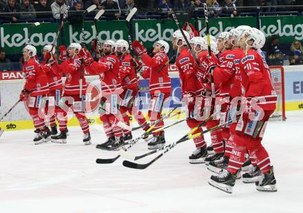 EBEL. Eishockey Bundesliga. VSV gegen KAC.  Jubel  (KAC). Villach, am 30.12.2019.
Foto: Kuess
www.qspictures.net
---
pressefotos, pressefotografie, kuess, qs, qspictures, sport, bild, bilder, bilddatenbank