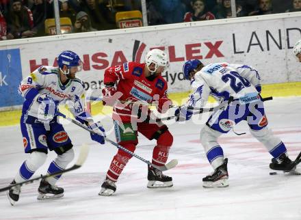 EBEL. Eishockey Bundesliga. KAC gegen	VSV. Koch Thomas (KAC), Lahti Miika, Schmidt Kevin (VSV). Klagenfurt, am 5.1.2020.
Foto: Kuess
www.qspictures.net

---
pressefotos, pressefotografie, kuess, qs, qspictures, sport, bild, bilder, bilddatenbank
