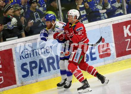 EBEL. Eishockey Bundesliga. KAC gegen	VSV. Richter Marco (KAC), Fraser Jamie (VSV). Klagenfurt, am 5.1.2020.
Foto: Kuess
www.qspictures.net

---
pressefotos, pressefotografie, kuess, qs, qspictures, sport, bild, bilder, bilddatenbank