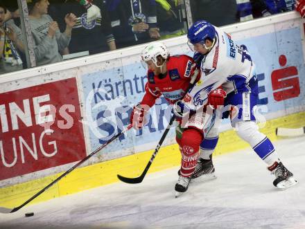 EBEL. Eishockey Bundesliga. KAC gegen	VSV. Bischofberger Johannes (KAC), Maxa Felix (VSV). Klagenfurt, am 5.1.2020.
Foto: Kuess
www.qspictures.net

---
pressefotos, pressefotografie, kuess, qs, qspictures, sport, bild, bilder, bilddatenbank