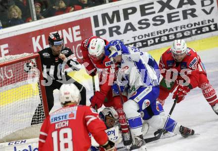 EBEL. Eishockey Bundesliga. KAC gegen	VSV. Kozek Andrew Jacob, Neal Matthew (KAC), Lahoda Alexander, Maxwell Brandon (VSV). Klagenfurt, am 5.1.2020.
Foto: Kuess
www.qspictures.net

---
pressefotos, pressefotografie, kuess, qs, qspictures, sport, bild, bilder, bilddatenbank