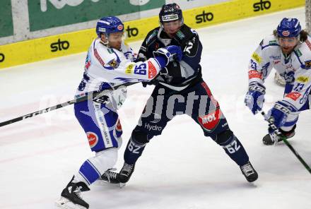 EBEL. Eishockey Bundesliga. VSV gegen Hydro Fehervar AV 19. Mark Anthony Cundari,   (VSV), Harri Tikkanen (Fehervar). Villach, am 10.1.2020.
Foto: Kuess
www.qspictures.net
---
pressefotos, pressefotografie, kuess, qs, qspictures, sport, bild, bilder, bilddatenbank
