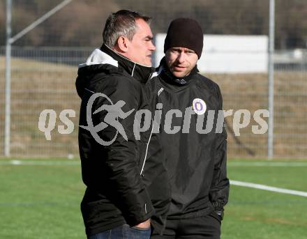 Fussball Bundesliga. 2. Liga. Testspiel. RZ Pellets WAC gegen SK Austria Klagenfurt. Trainer Robert Micheu, Co-Trainer Martin Lassnig,  (Klagenfurt). St. Andrae, am 11.1.2020.
Foto: Kuess
www.qspictures.net
---
pressefotos, pressefotografie, kuess, qs, qspictures, sport, bild, bilder, bilddatenbank
