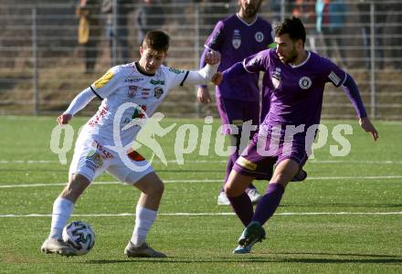 Fussball Bundesliga. 2. Liga. Testspiel. RZ Pellets WAC gegen SK Austria Klagenfurt. Romano Christian Schmid,   (WAC), Polydoros Gkezos (Klagenfurt). St. Andrae, am 11.1.2020.
Foto: Kuess
www.qspictures.net
---
pressefotos, pressefotografie, kuess, qs, qspictures, sport, bild, bilder, bilddatenbank
