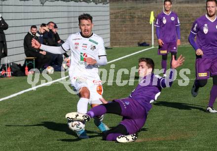 Fussball Bundesliga. 2. Liga. Testspiel. RZ Pellets WAC gegen SK Austria Klagenfurt. Christopher Wernitznig,  (WAC), Ivan Saravanja (Klagenfurt). St. Andrae, am 11.1.2020.
Foto: Kuess
www.qspictures.net
---
pressefotos, pressefotografie, kuess, qs, qspictures, sport, bild, bilder, bilddatenbank