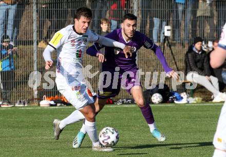 Fussball Bundesliga. 2. Liga. Testspiel. RZ Pellets WAC gegen SK Austria Klagenfurt.  Manfred Gollner, (WAC), Baris Ekincier  (Klagenfurt). St. Andrae, am 11.1.2020.
Foto: Kuess
www.qspictures.net
---
pressefotos, pressefotografie, kuess, qs, qspictures, sport, bild, bilder, bilddatenbank