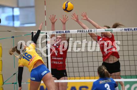 Volleyball. Volley League Women. ATSC Kelag Wildcats Klagenfurt gegen VC Tirol. Lena Stockhammer, Jaelyn Keene (Klagenfurt). Klagenfurt, am 12.1.2020.
Foto: Kuess
---
pressefotos, pressefotografie, kuess, qs, qspictures, sport, bild, bilder, bilddatenbank