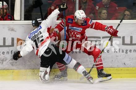 EBEL. Eishockey Bundesliga. KAC gegen	HC Orli Znojmo. Manuel Geier,  (KAC), Antonin Boruta  (Znojmo). Klagenfurt, am 12.1.2020.
Foto: Kuess
www.qspictures.net

---
pressefotos, pressefotografie, kuess, qs, qspictures, sport, bild, bilder, bilddatenbank