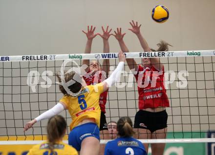 Volleyball. Volley League Women. ATSC Kelag Wildcats Klagenfurt gegen VC Tirol. Magdalena Rabitsch, Jaelyn Keene (Klagenfurt). Klagenfurt, am 12.1.2020.
Foto: Kuess
---
pressefotos, pressefotografie, kuess, qs, qspictures, sport, bild, bilder, bilddatenbank