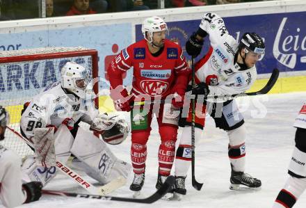 EBEL. Eishockey Bundesliga. KAC gegen	HC Orli Znojmo. Andrew Jacob Kozek,  (KAC),  Dominik Groh, Adam Jonas (Znojmo). Klagenfurt, am 12.1.2020.
Foto: Kuess
www.qspictures.net

---
pressefotos, pressefotografie, kuess, qs, qspictures, sport, bild, bilder, bilddatenbank