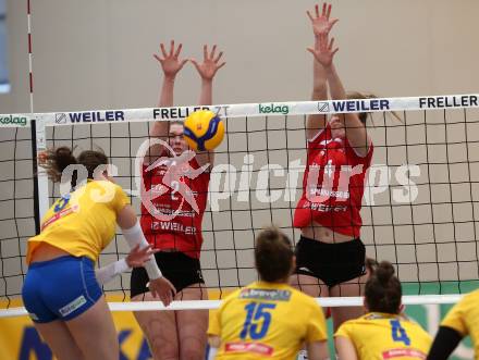 Volleyball. Volley League Women. ATSC Kelag Wildcats Klagenfurt gegen VC Tirol. Lena Stockhammer, Jaelyn Keene (Klagenfurt). Klagenfurt, am 12.1.2020.
Foto: Kuess
---
pressefotos, pressefotografie, kuess, qs, qspictures, sport, bild, bilder, bilddatenbank