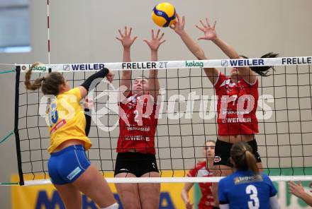 Volleyball. Volley League Women. ATSC Kelag Wildcats Klagenfurt gegen VC Tirol. Lena Stockhammer, Nikolina Bajic (Klagenfurt). Klagenfurt, am 12.1.2020.
Foto: Kuess
---
pressefotos, pressefotografie, kuess, qs, qspictures, sport, bild, bilder, bilddatenbank