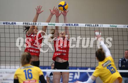 Volleyball. Volley League Women. ATSC Kelag Wildcats Klagenfurt gegen VC Tirol. Nikolina Bajic, Anja Trailovic (Klagenfurt). Klagenfurt, am 12.1.2020.
Foto: Kuess
---
pressefotos, pressefotografie, kuess, qs, qspictures, sport, bild, bilder, bilddatenbank