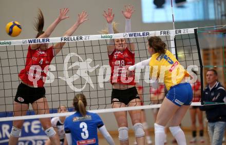 Volleyball. Volley League Women. ATSC Kelag Wildcats Klagenfurt gegen VC Tirol. Jaelyn Keene, Ana Bajic (Klagenfurt). Klagenfurt, am 12.1.2020.
Foto: Kuess
---
pressefotos, pressefotografie, kuess, qs, qspictures, sport, bild, bilder, bilddatenbank