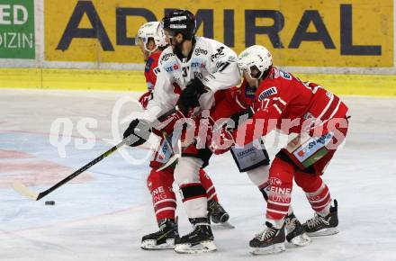 EBEL. Eishockey Bundesliga. KAC gegen	HC Orli Znojmo. Manuel Geier, Manuel Ganahl,  (KAC), Jakub Stehlik  (Znojmo). Klagenfurt, am 12.1.2020.
Foto: Kuess
www.qspictures.net

---
pressefotos, pressefotografie, kuess, qs, qspictures, sport, bild, bilder, bilddatenbank