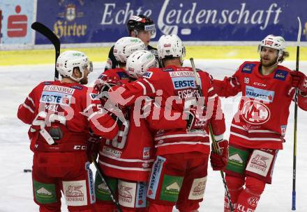 EBEL. Eishockey Bundesliga. KAC gegen	HC Orli Znojmo. Torjubel Thomas Koch, Manuel Geier, David Joseph Fischer, Matthew Neal, Daniel Obersteiner (KAC). Klagenfurt, am 12.1.2020.
Foto: Kuess
www.qspictures.net

---
pressefotos, pressefotografie, kuess, qs, qspictures, sport, bild, bilder, bilddatenbank