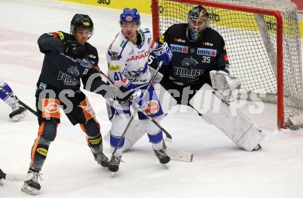 EBEL. Eishockey Bundesliga. VSV gegen Dornbirn Bulldogs. Alexander Lahoda,   (VSV), Ramon Schnetzer, Juha Johannes Jaervenpaeae (Dornbirn). Villach, am 14.1.2020.
Foto: Kuess
www.qspictures.net
---
pressefotos, pressefotografie, kuess, qs, qspictures, sport, bild, bilder, bilddatenbank