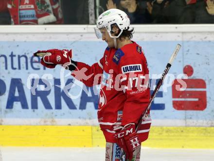 EBEL. Eishockey Bundesliga. KAC gegen	HC TWK Innsbruck. Torjubel Manuel Ganahl (KAC). Klagenfurt, am 17.1.2020.
Foto: Kuess
www.qspictures.net

---
pressefotos, pressefotografie, kuess, qs, qspictures, sport, bild, bilder, bilddatenbank