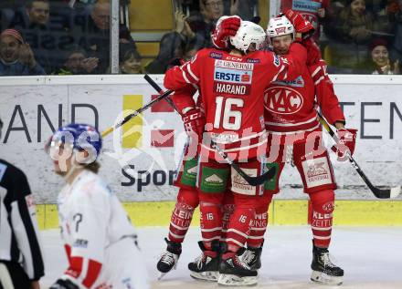EBEL. Eishockey Bundesliga. KAC gegen	HC TWK Innsbruck. Torjubel Marco Richter, Patrick Harand (KAC). Klagenfurt, am 17.1.2020.
Foto: Kuess
www.qspictures.net

---
pressefotos, pressefotografie, kuess, qs, qspictures, sport, bild, bilder, bilddatenbank