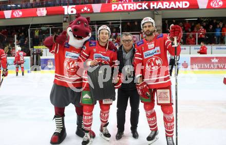 EBEL. Eishockey Bundesliga. KAC gegen	HC TWK Innsbruck. Spieler des Abends Patrick Harand, Wolfgang Gratzer (Generali), David Joseph Fischer (KAC). Klagenfurt, am 17.1.2020.
Foto: Kuess
www.qspictures.net

---
pressefotos, pressefotografie, kuess, qs, qspictures, sport, bild, bilder, bilddatenbank