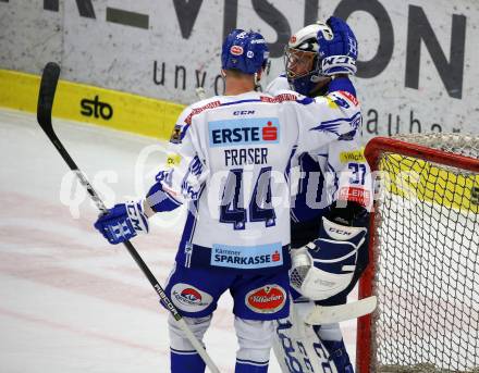 EBEL. Eishockey Bundesliga. VSV gegen HC Orli Znojmo. Jamie Fraser, Brandon Maxwell  (VSV). Villach, am 19.1.2020.
Foto: Kuess
www.qspictures.net
---
pressefotos, pressefotografie, kuess, qs, qspictures, sport, bild, bilder, bilddatenbank