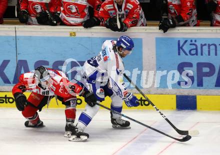 EBEL. Eishockey Bundesliga. VSV gegen HC Orli Znojmo.  Martin Ulmer,  (VSV), Anthony Luciani (Znaim). Villach, am 19.1.2020.
Foto: Kuess
www.qspictures.net
---
pressefotos, pressefotografie, kuess, qs, qspictures, sport, bild, bilder, bilddatenbank