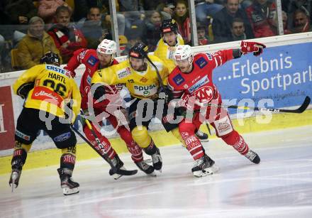 EBEL. Eishockey Bundesliga. KAC gegen	spusu Vienna Capitals.  Geier Stefan, Liivik Siim (KAC), Flood Mark,  Baun Kyle (Vienna Capitals). Klagenfurt, am 24.1.2020.
Foto: Kuess
www.qspictures.net

---
pressefotos, pressefotografie, kuess, qs, qspictures, sport, bild, bilder, bilddatenbank