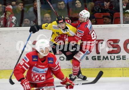 EBEL. Eishockey Bundesliga. KAC gegen	spusu Vienna Capitals. Unterweger Clemens (KAC),  Zalewski Mike (Vienna Capitals). Klagenfurt, am 24.1.2020.
Foto: Kuess
www.qspictures.net

---
pressefotos, pressefotografie, kuess, qs, qspictures, sport, bild, bilder, bilddatenbank