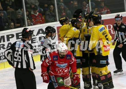 EBEL. Eishockey Bundesliga. KAC gegen	spusu Vienna Capitals. Torjubel Zalewski Mike, Loney Ty, Wukovits Ali,  Fischer Mario, Hackl Dominic  (Vienna Capitals). Klagenfurt, am 24.1.2020.
Foto: Kuess
www.qspictures.net

---
pressefotos, pressefotografie, kuess, qs, qspictures, sport, bild, bilder, bilddatenbank