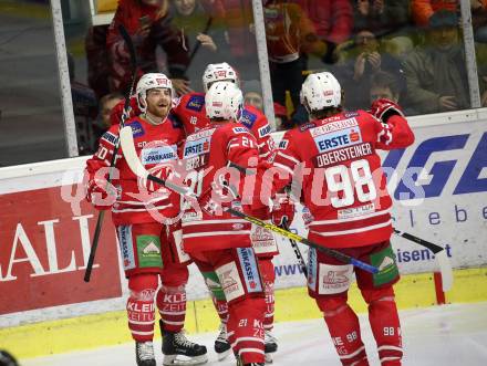EBEL. Eishockey Bundesliga. KAC gegen	spusu Vienna Capitals. Torjubel Neal Matthew, Koch Thomas, Geier Manuel, Obersteiner Daniel, (KAC). Klagenfurt, am 24.1.2020.
Foto: Kuess
www.qspictures.net

---
pressefotos, pressefotografie, kuess, qs, qspictures, sport, bild, bilder, bilddatenbank
