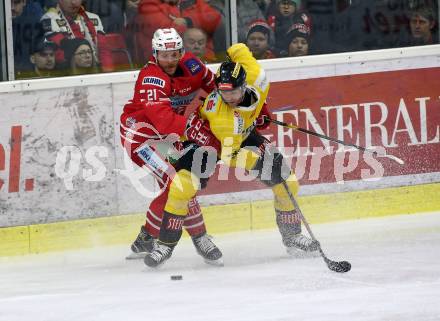 EBEL. Eishockey Bundesliga. KAC gegen	spusu Vienna Capitals.  Geier Manuel (KAC),  Flood Mark (Vienna Capitals). Klagenfurt, am 24.1.2020.
Foto: Kuess
www.qspictures.net

---
pressefotos, pressefotografie, kuess, qs, qspictures, sport, bild, bilder, bilddatenbank