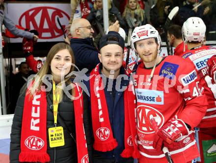 EBEL. Eishockey Bundesliga. KAC gegen	spusu Vienna Capitals.  Bischofberger Johannes (KAC). Klagenfurt, am 24.1.2020.
Foto: Kuess
www.qspictures.net

---
pressefotos, pressefotografie, kuess, qs, qspictures, sport, bild, bilder, bilddatenbank