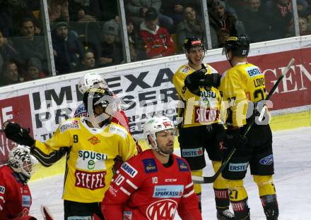 EBEL. Eishockey Bundesliga. KAC gegen	spusu Vienna Capitals. Torjubel 	Dorion Marc-Andre, Loney Ty,  (Vienna Capitals). Klagenfurt, am 24.1.2020.
Foto: Kuess
www.qspictures.net

---
pressefotos, pressefotografie, kuess, qs, qspictures, sport, bild, bilder, bilddatenbank